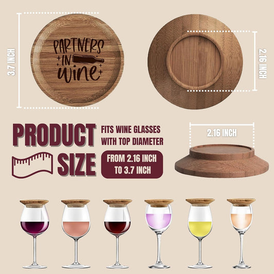 Premium Acacia Charcuterie Wine Glass Topper, Wooden Wine Glass Topper Appetizer Plates, Mini Charcuterie Boards, Charcuterie Accessories (10 Pcs)