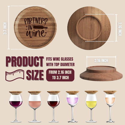 Premium Acacia Charcuterie Wine Glass Topper, Wooden Wine Glass Topper Appetizer Plates, Mini Charcuterie Boards, Charcuterie Accessories (10 Pcs)