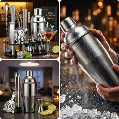 Cocktail Shaker Set, 18-Piece Bartender Kit with Acrylic Stand